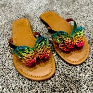 INC Butterfly flip flops